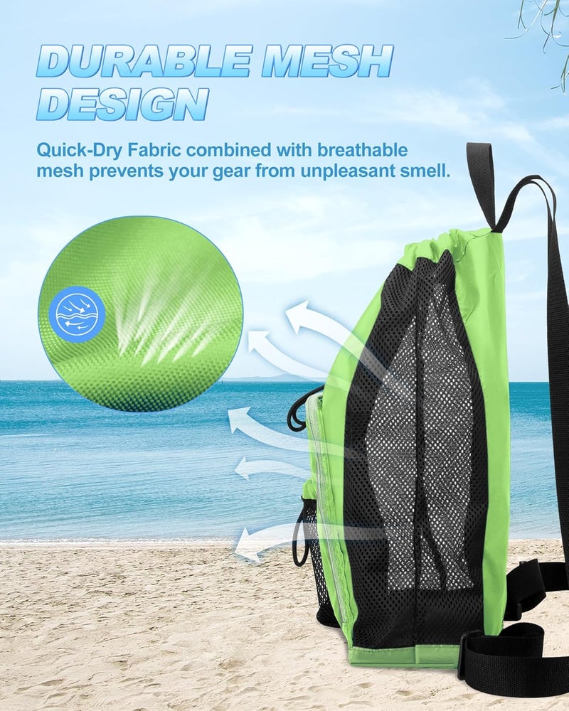 Hoedia Mesh Swim Bag Drawstring Backpack Beach Backpack for Swimming, Pool, Gym, and Workout Gear - Image 3